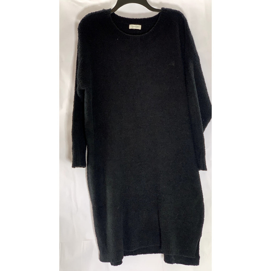 JESSICA SIMPSON Women's Black Cozy Knit Crewneck Long Sleeve Knee Dress SZ XL