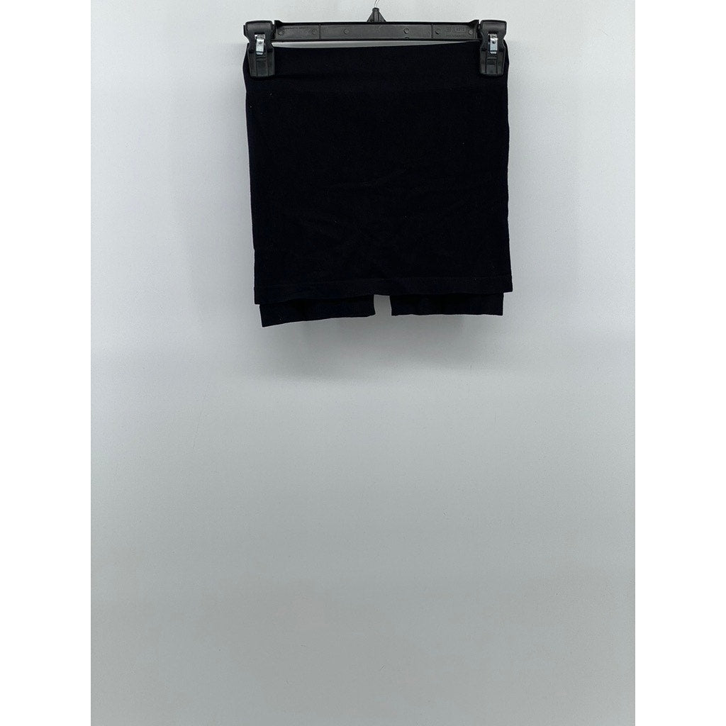 ZARA Women's Black Under Layer Rib Knit Mini Skort SZ XS/S
