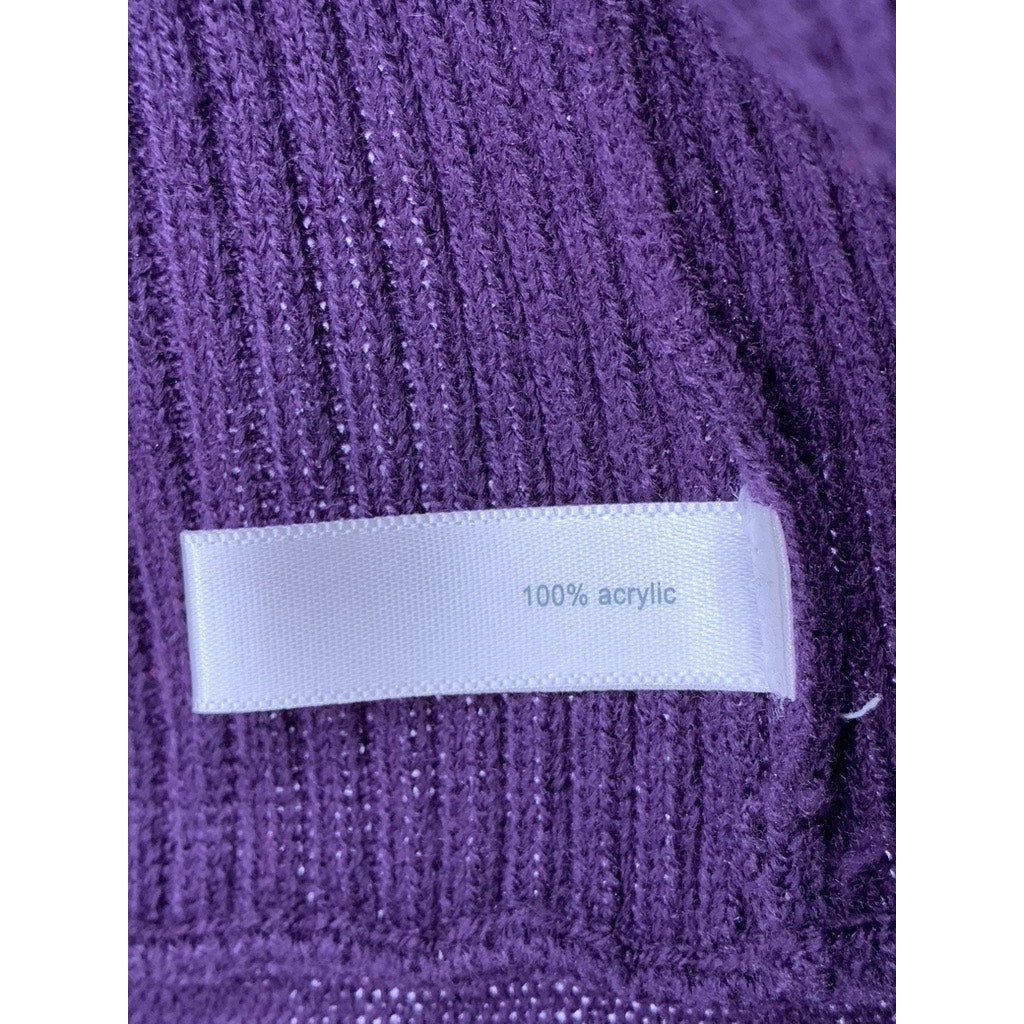 FASHION BUG Women's Purple Ribbed Open-Front Cardigan SZ OS
