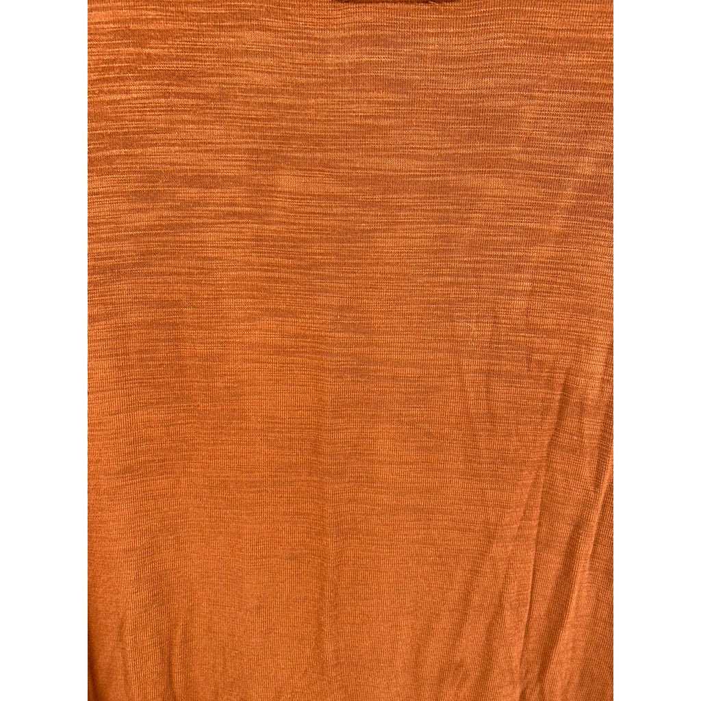 CUPIO Women's Rust Lace-Up V-Neck Long Sleeve Top SZX L