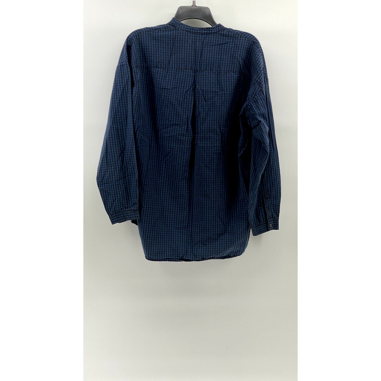 RAG & BONE/JEAN Women's Blue Gingham V-Neck Long Sleeve Classic Fit Blouse SZ M