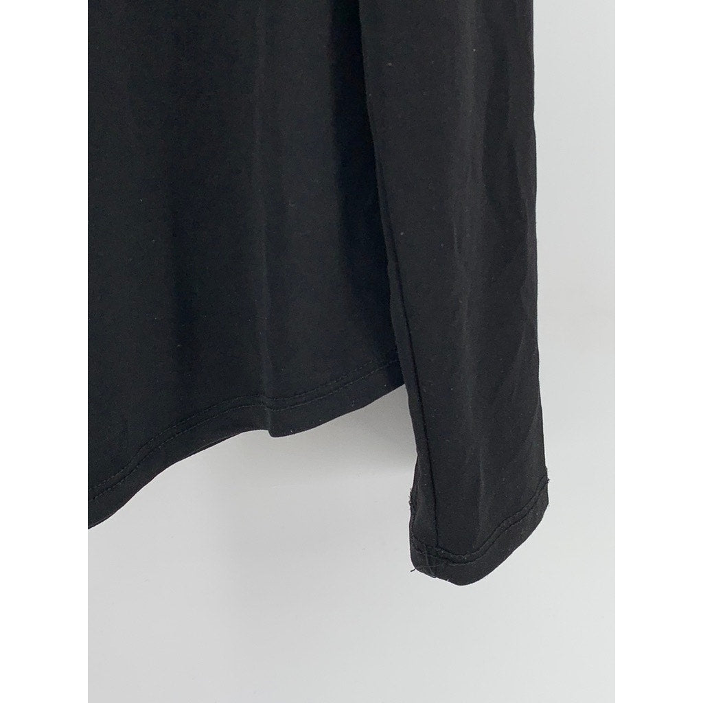 INC INTERNATIONAL CONCEPTS Women's Black Split-Neck Long Sleeve Top SZ S