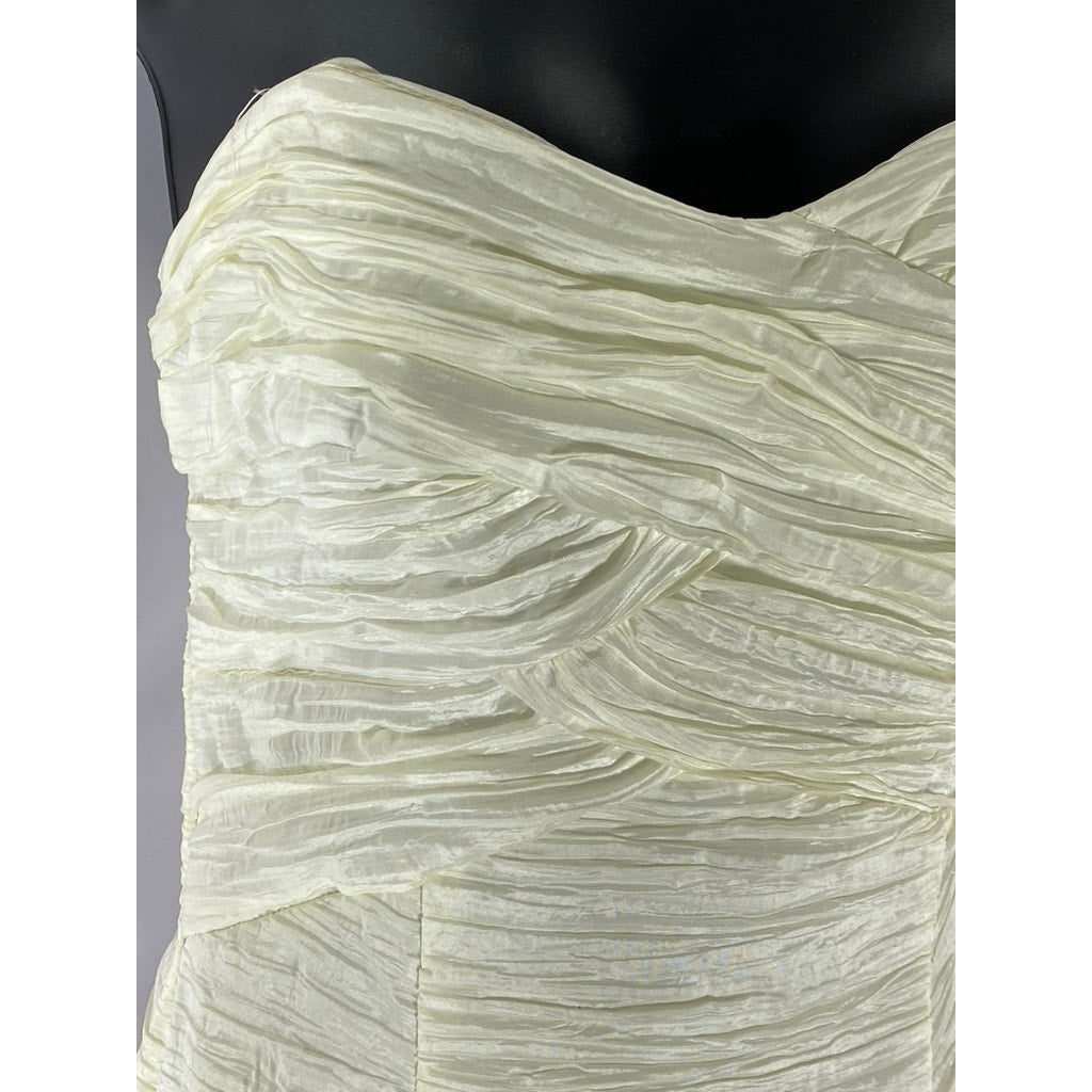 N PHASE FASHION Women's Cream Textured Strapless Gown SZ 6