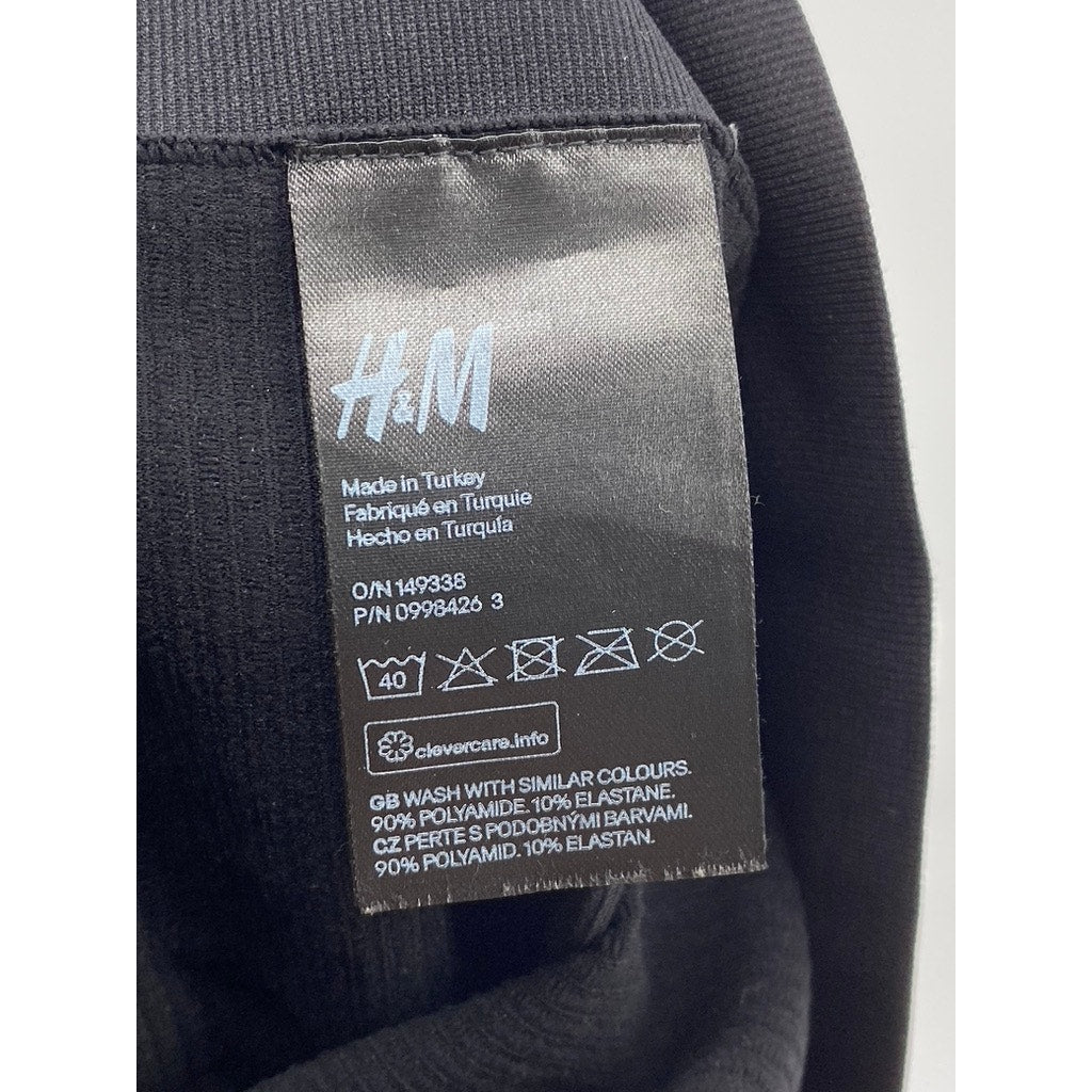 H&M Women's Black Seamless Shaping Ribbed Biker Shorts SZ XS