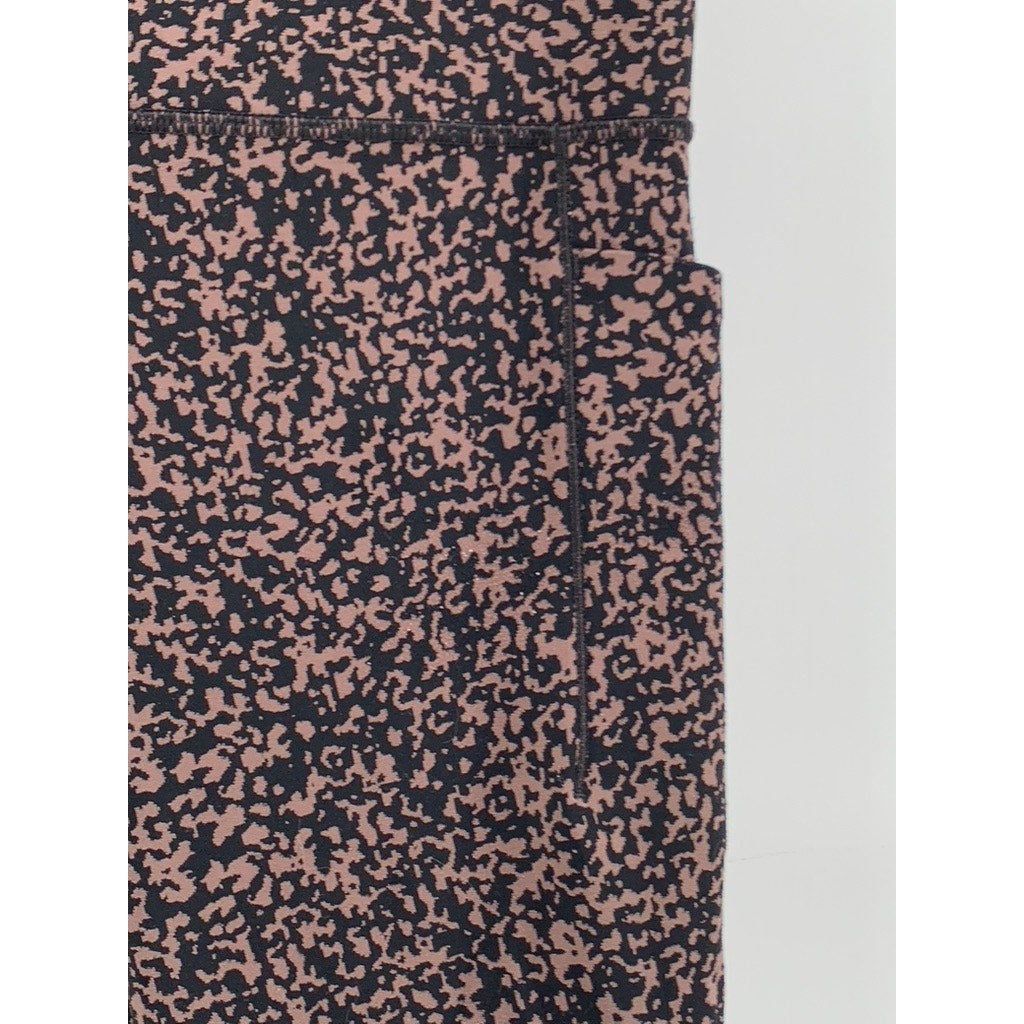 ATHLETA Women's Brown-Black Printed Salution Stash High-Rise Leggings SZ M