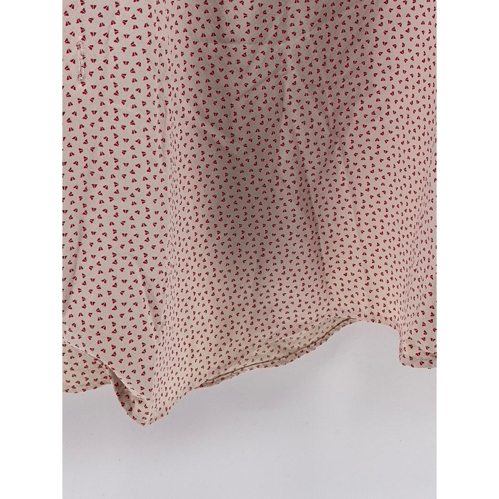 ALFANI Men's Pink Printed Regular-Fit Button-Up Long Sleeve Shirt SZ 17/17.5