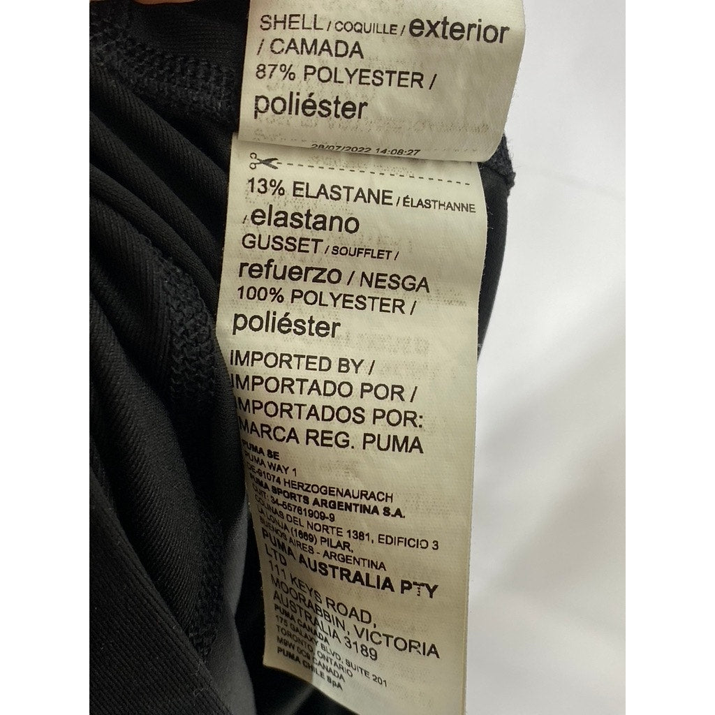 PUMA Women's Black Solid Sculpt Tight Logo High-Waist Leggings SZ M