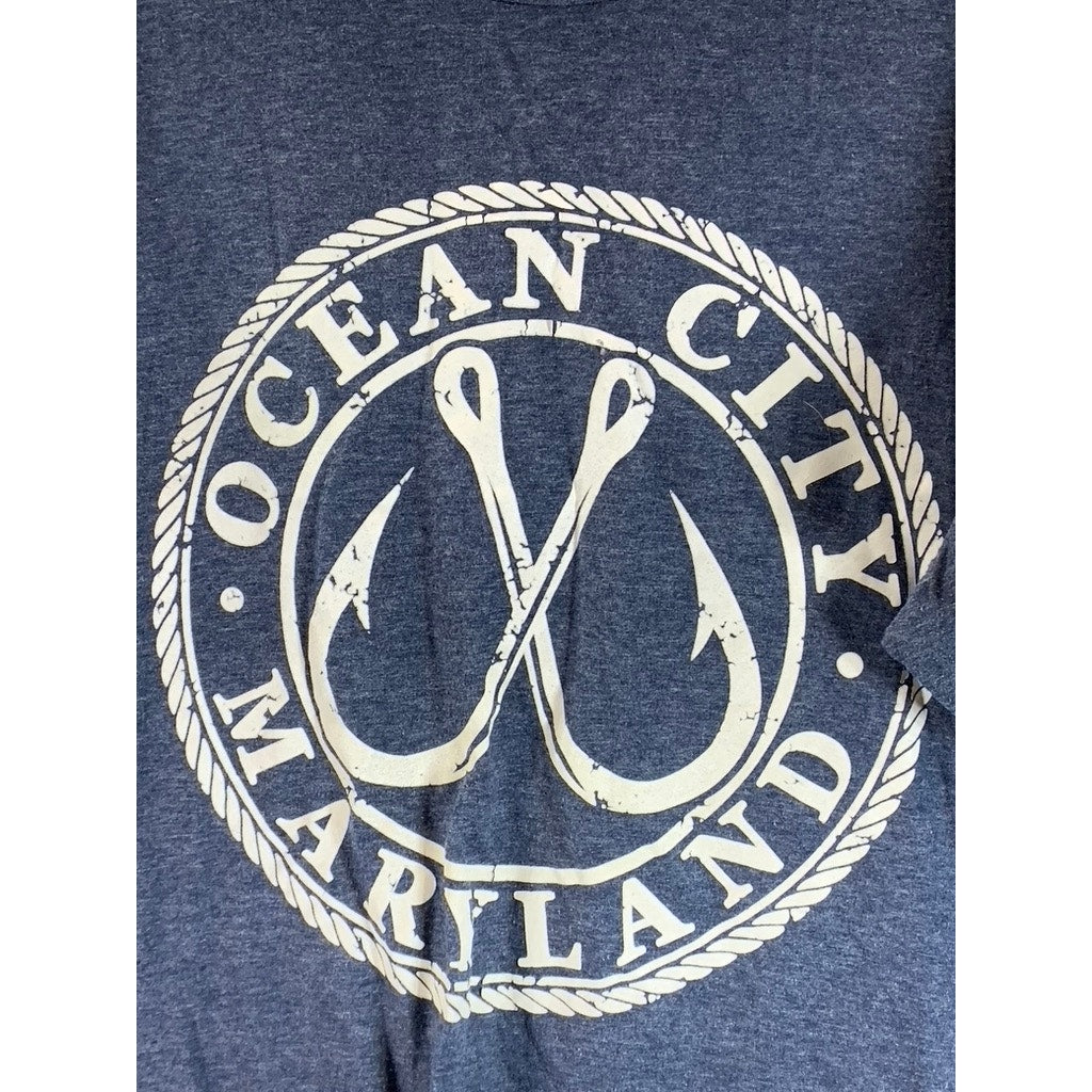 ADIDAS Men's Navy Ocean City Maryland Graphic Crewneck T-Shirt SZ 3XL