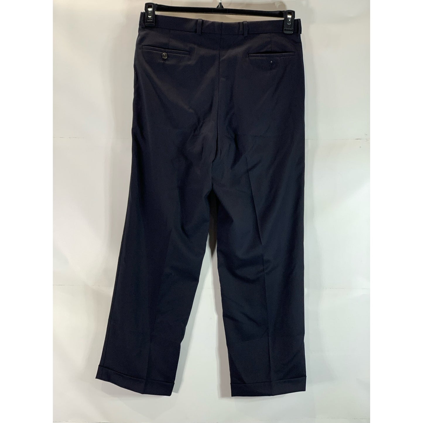 LAUREN RALPH LAUREN Men's Navy Total Comfort Wool Pleated Dress Pants SZ 34x32