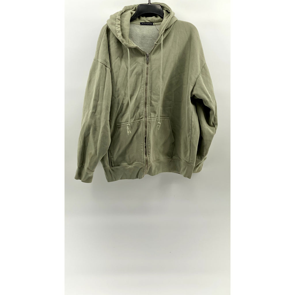 BRANDY MELVILLE Women's Light Green Oversized Long Sleeve Zip-Up Sweater SZ OS