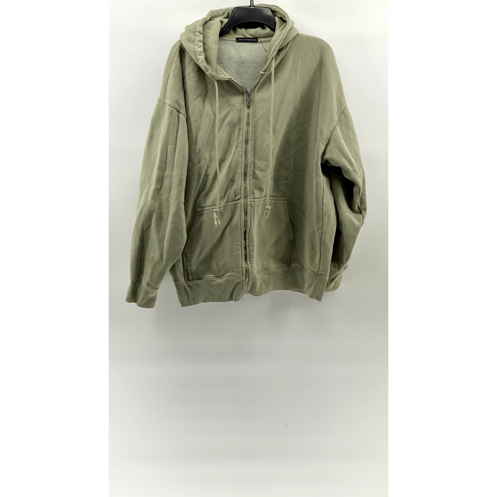 BRANDY MELVILLE Women's Light Green Oversized Long Sleeve Zip-Up Sweater SZ OS