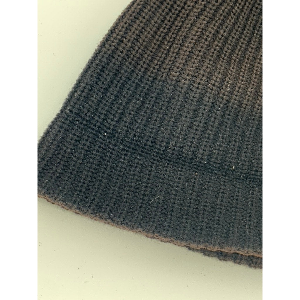 THE NEW YORK TIMES Men's Black-Bleached Rib Knit Cuffed Short Beanie SZ OS