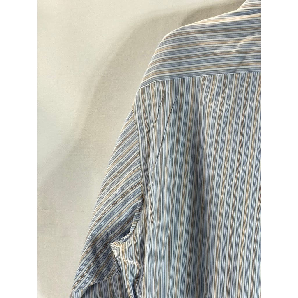 JOSEPH & FEISS INTERNATIONAL Men's Blue Striped Classic-Fit Shirt SZ 16.5 332/33