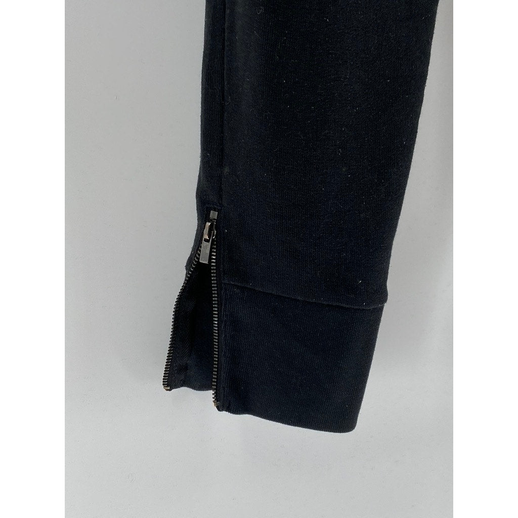 ABERCROMBIE & FITCH Men's Black Drawstring Zipper-Hem Pull-On Sweatpants SZ M