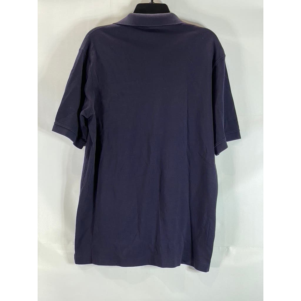 LANDS' END Men's Tall Navy Supima Cotton Short Sleeve Polo Shirt SZ L/T