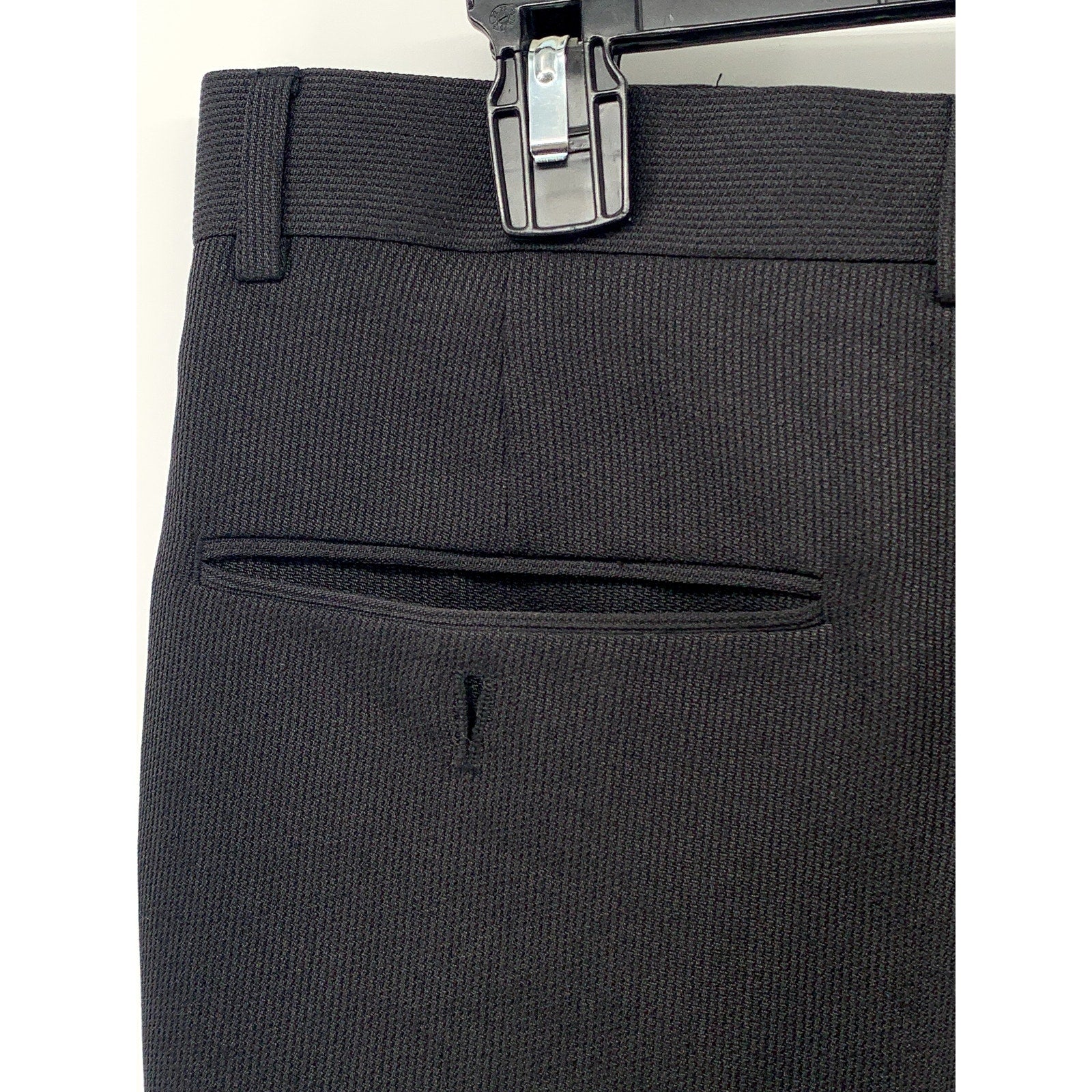 UNBRANDED Men's Black Solid Pleated Straight-Leg Cuffed Dress Pants SZ 33-34R
