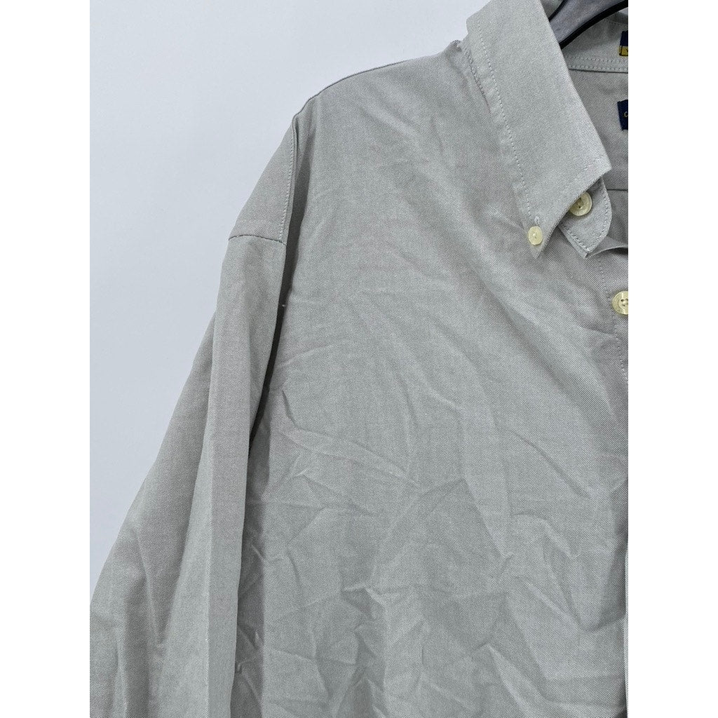 CAMBRIDGE CLASSICS Mens Button Down Long Sleeve Neck: 17 1/2 - 36/37