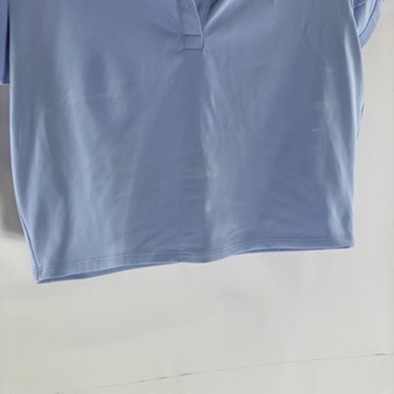90 DEGREE By REFLEX Women's Light Blue Short Sleeve Cropped Tennis Polo Top SZ L