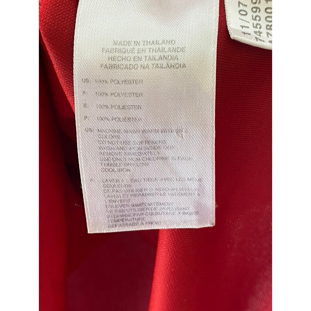 ADIDAS Men's Red-White Three-Stripe Short Sleeve Custom-Made Crewneck Jersey SZM