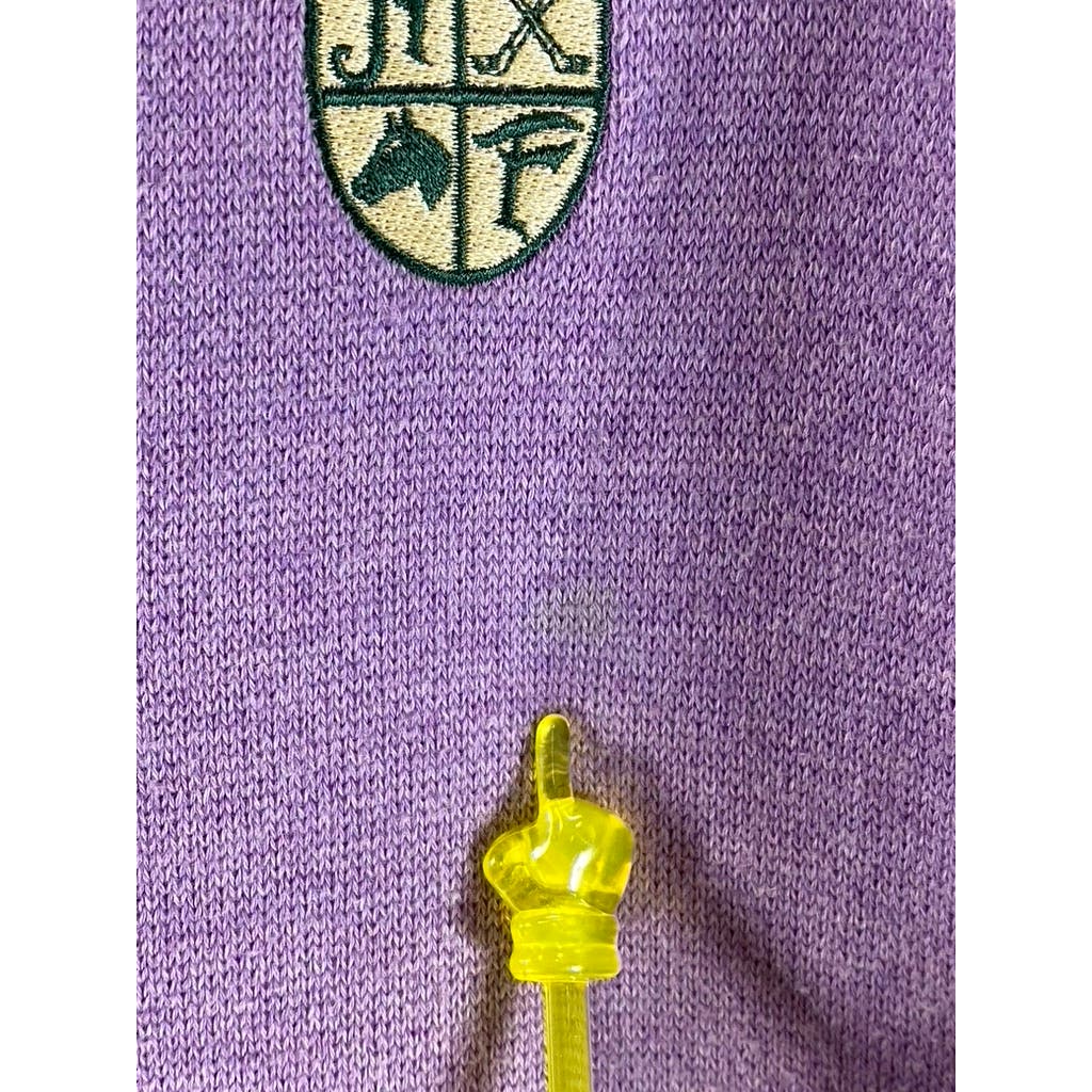 PETER MILLAR Men's Purple Quarter-Zip Hamilton Farm Golf Club Patch Sweater SZ M