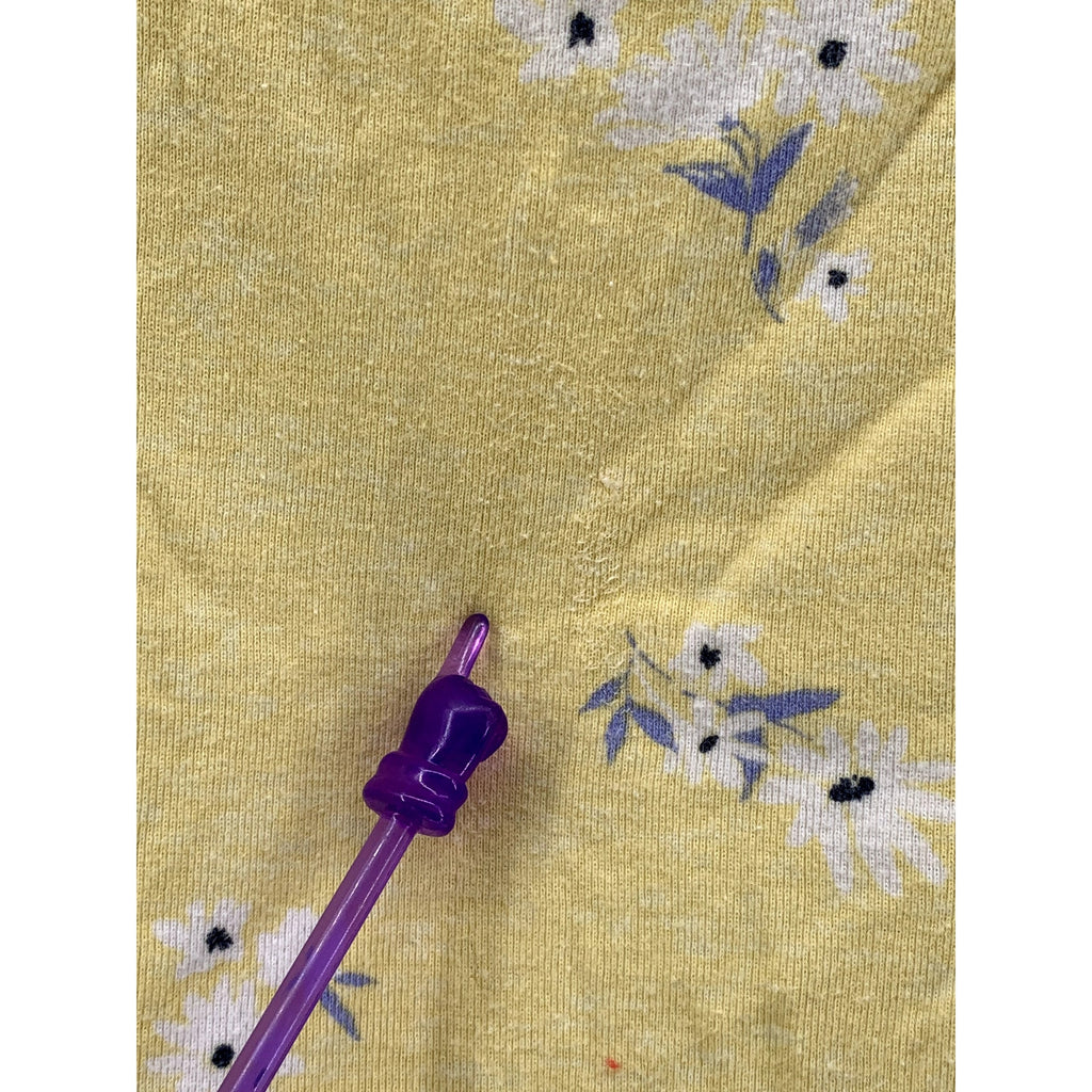 CROFT & BARROW Women's Yellow Floral Print Crewneck Tank Top SZ M