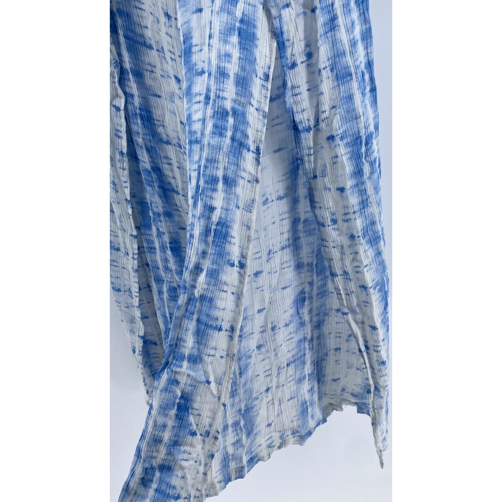 VANILLA STAR Womens Blue & White Dyed Flowy Pants SZ M
