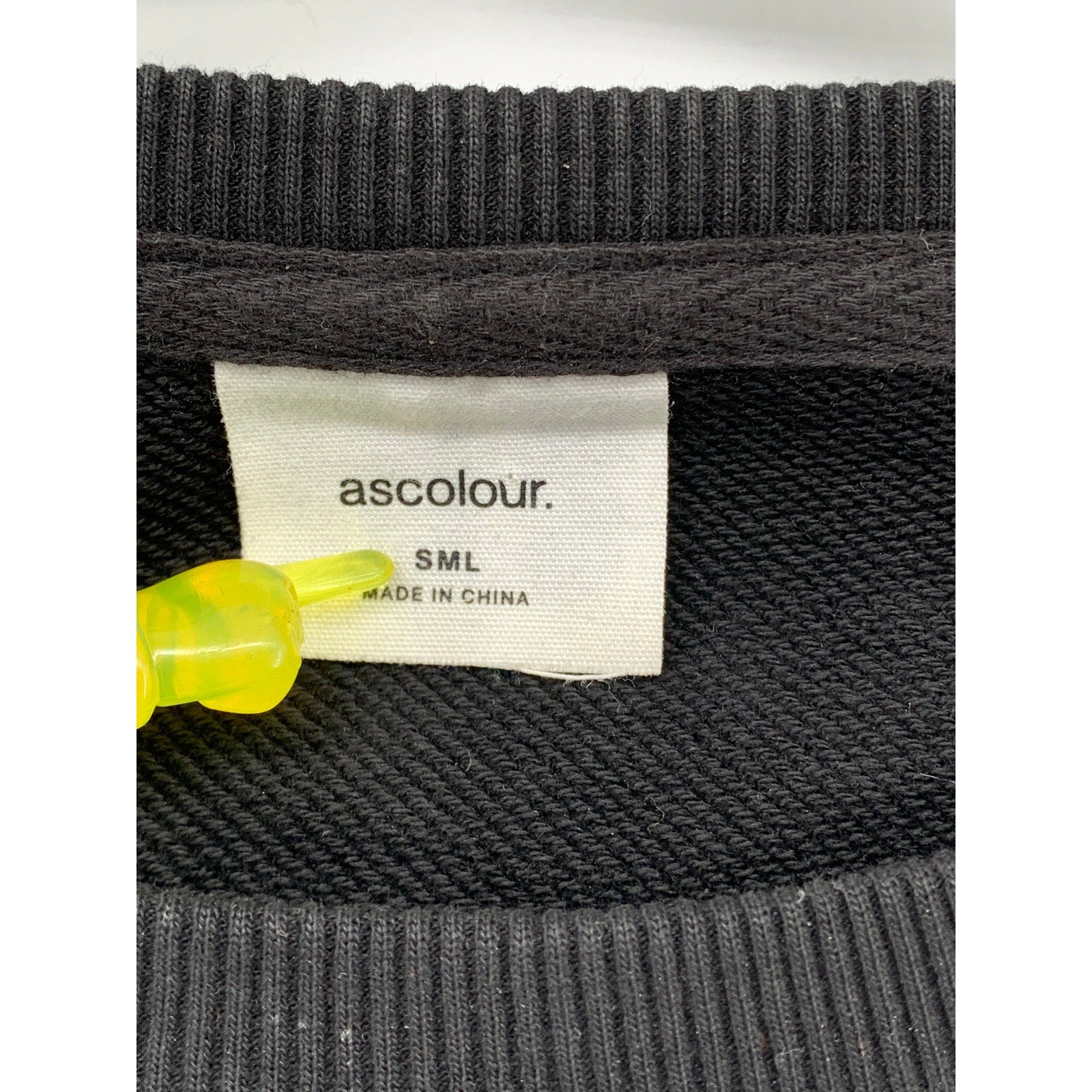 ASCOLOUR Men's Black Crewneck Embroidered Antler Classic Pullover Sweatshirt SZS
