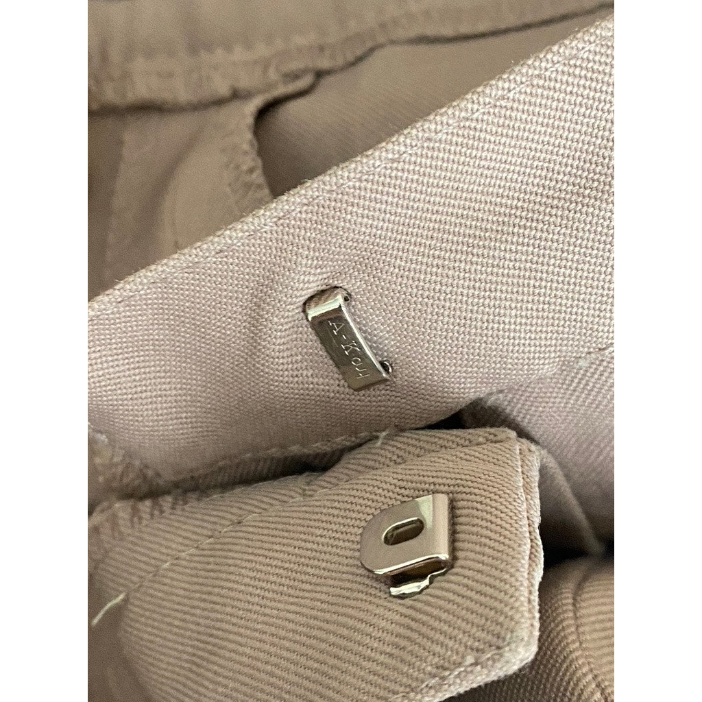 PONT-HER Women's Vintage Light Brown Wide-Leg Regular-Fit Pants SZ L