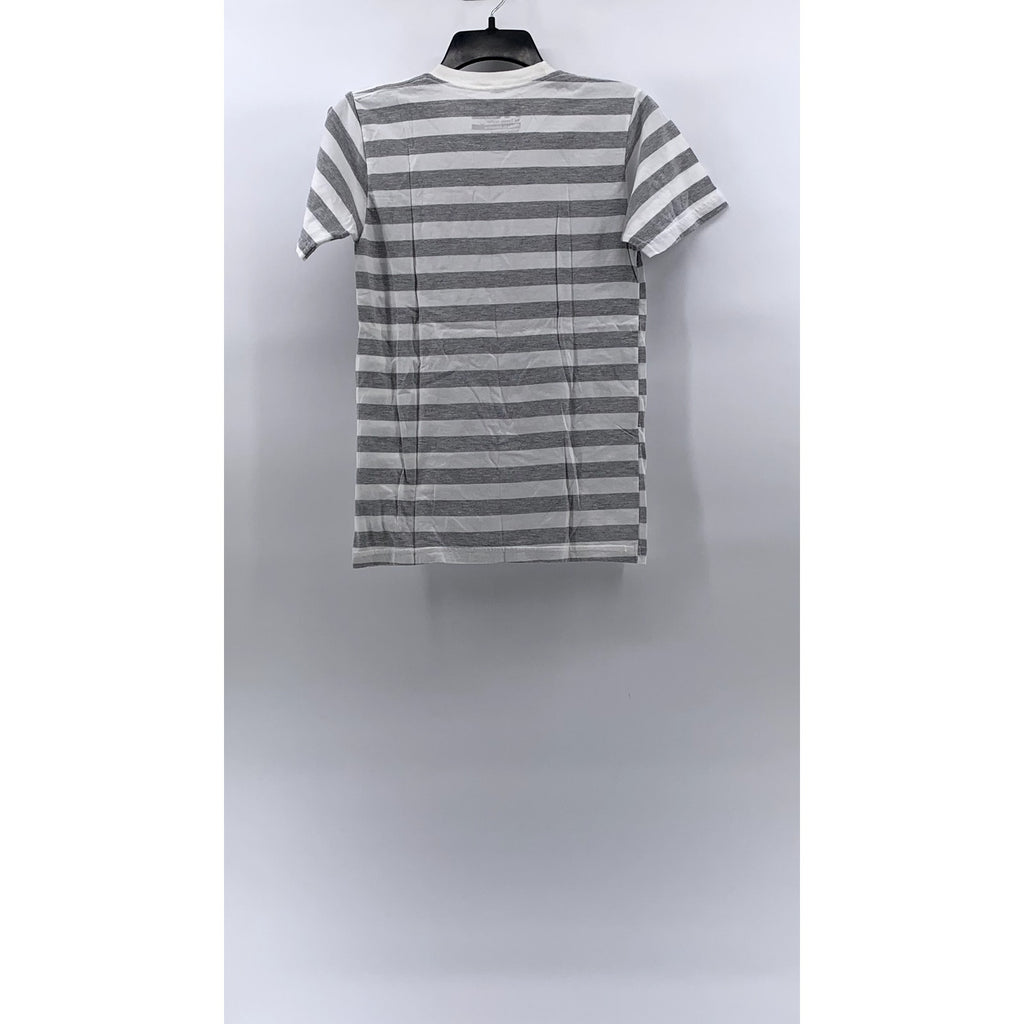 MADE FOR HISTORY By Tanya Taylor Women's Gray-White Striped Crewneck Top SZ XS