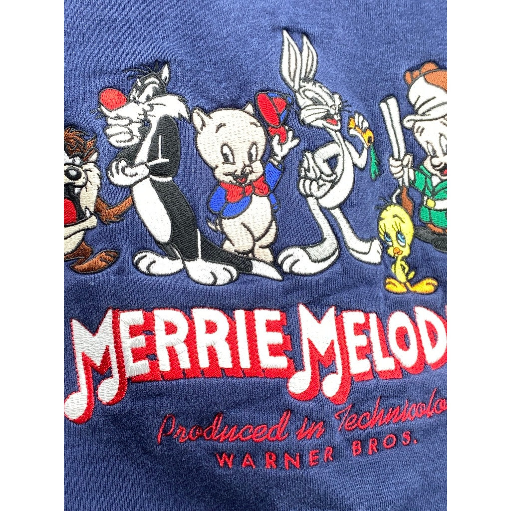 LOONEY TUNES Women’s Vintage Navy Blue Merrie Melodies Graphic Sweatshirt SZ S