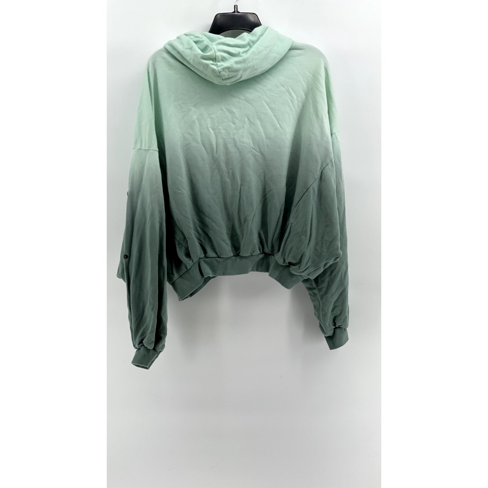YOUNG FABULOUS AND BROKE Women's Green Ombre Hoodie SZ S/M