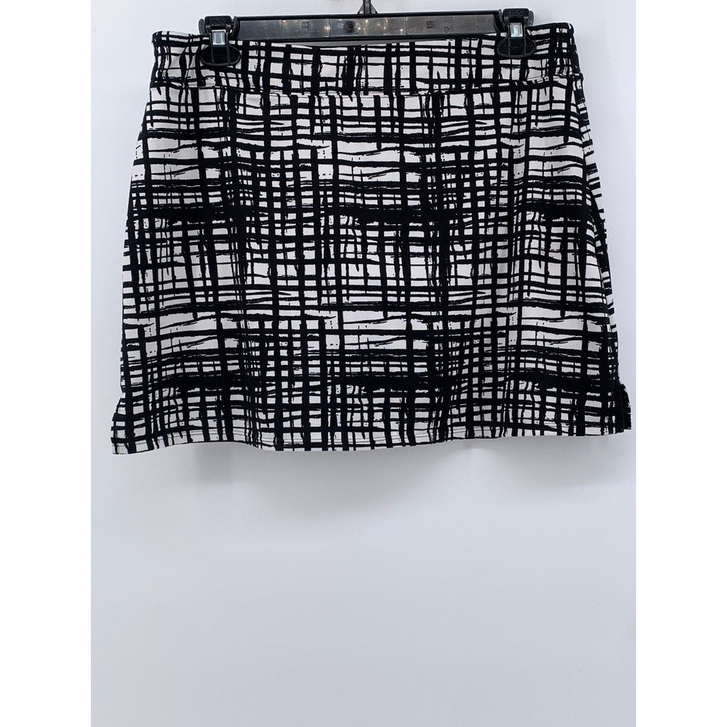 TRANQUILITY Juniors' Black-White Abstract Mini Skirt SZ XL