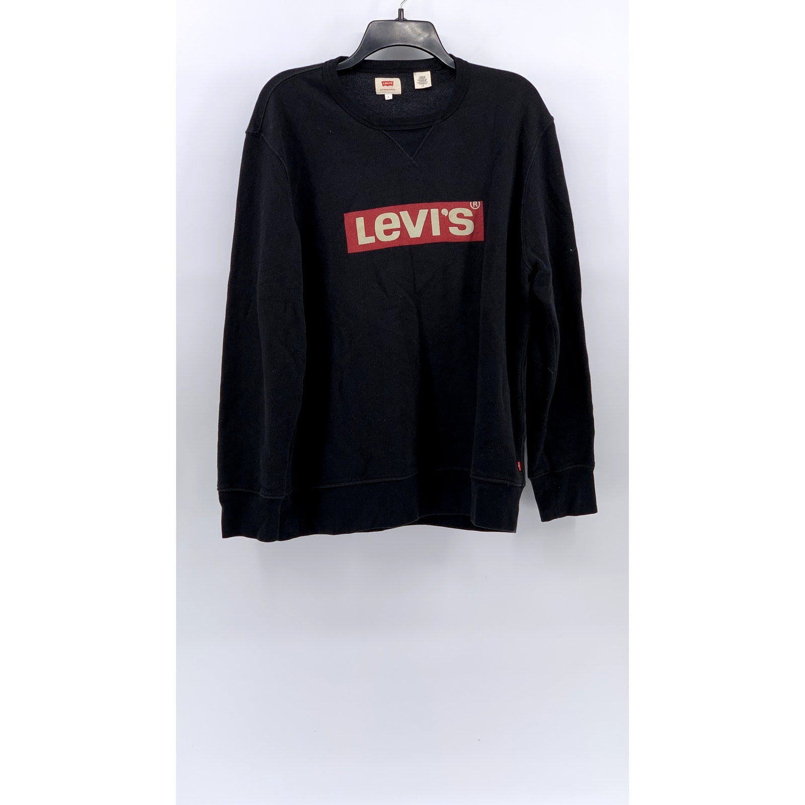 LEVI'S Men's Black Square Logo Sweatshirt SZ L
