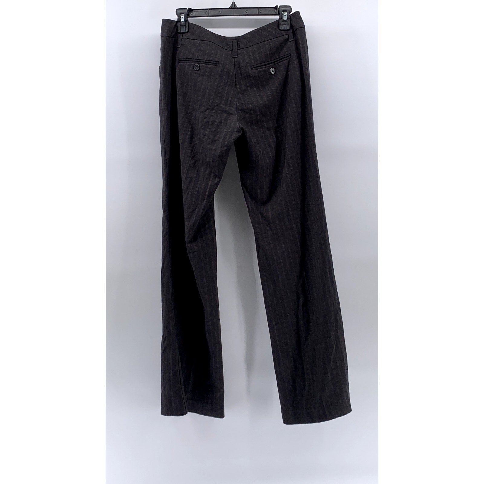 NEW YORK & COMPANY Women's Charcoal Gray Stretch Striped Wide-Leg Pants SZ 4