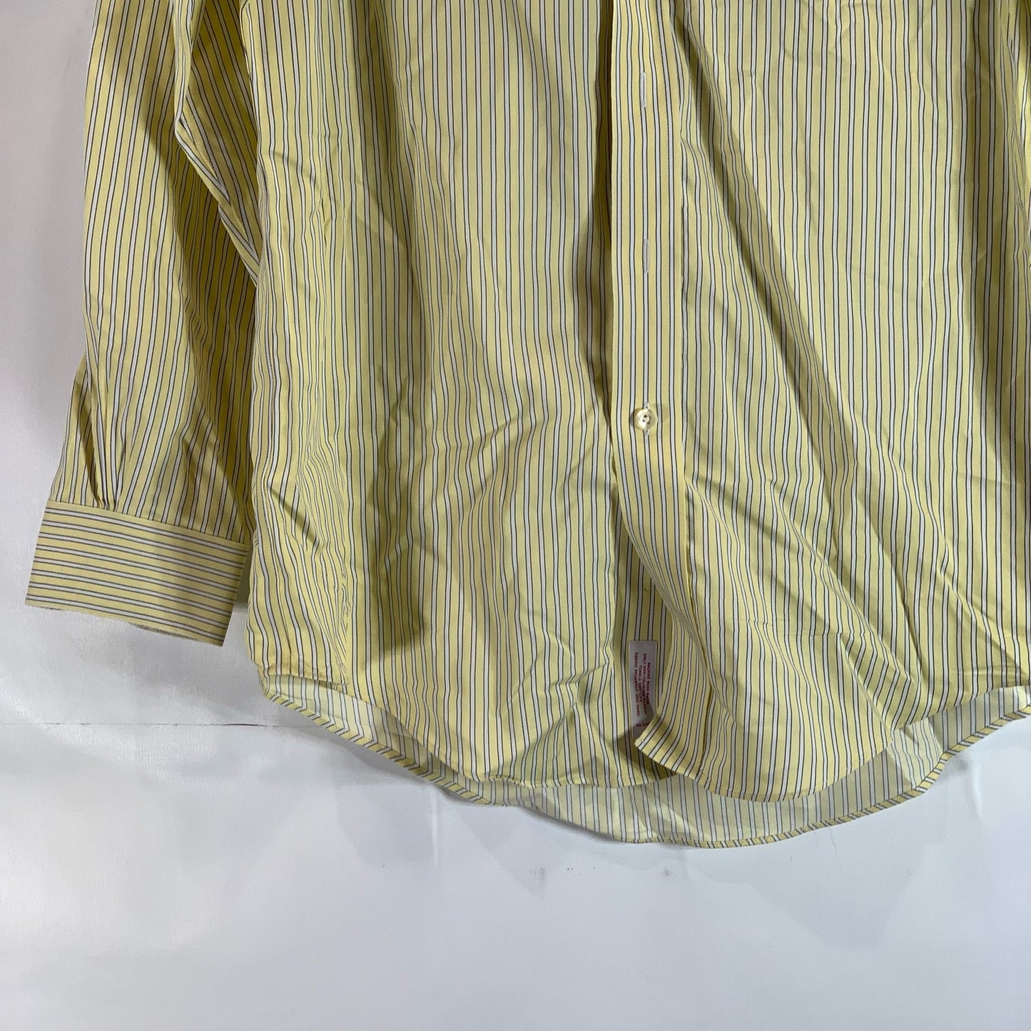 BROOKS BROTHERS 346 Men's Yellow Striped No-Iron Original Button-Up Shirt SZ S