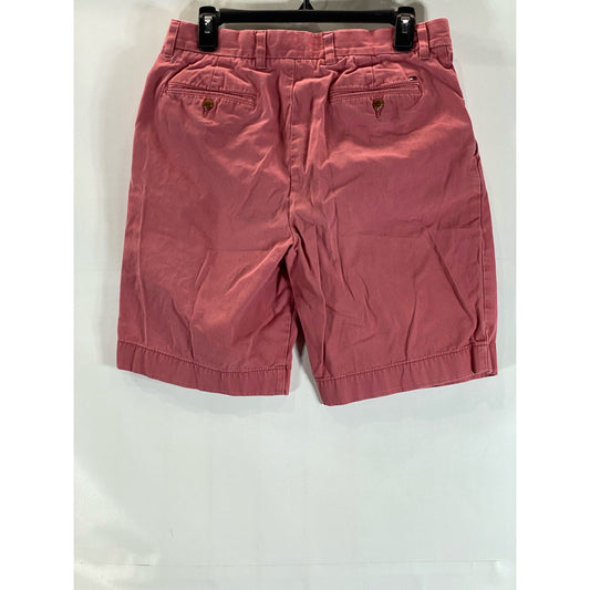 TOMMY HILFIGER Men's Red Cotton Classic-Fit Four-Pocket Chino Shorts SZ 32