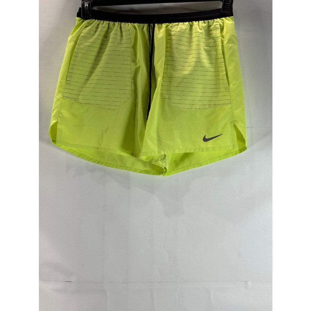 NIKE Men's Lime Yellow Dri-Fit Flex Stride Run Division 5" Shorts SZ XL