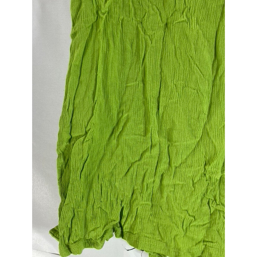 METRO COLLECTION New York 10001 Women's Green Button-Up Short Sleeve Top SZ L