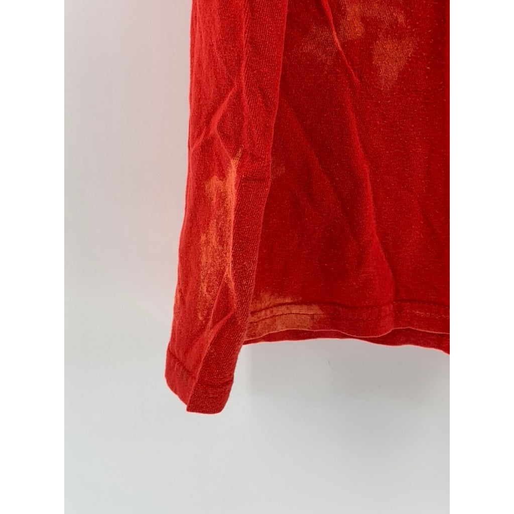 GILDAN Men's Red Tie-Dye Heavy Cotton Graphic T-Shirt SZ XL