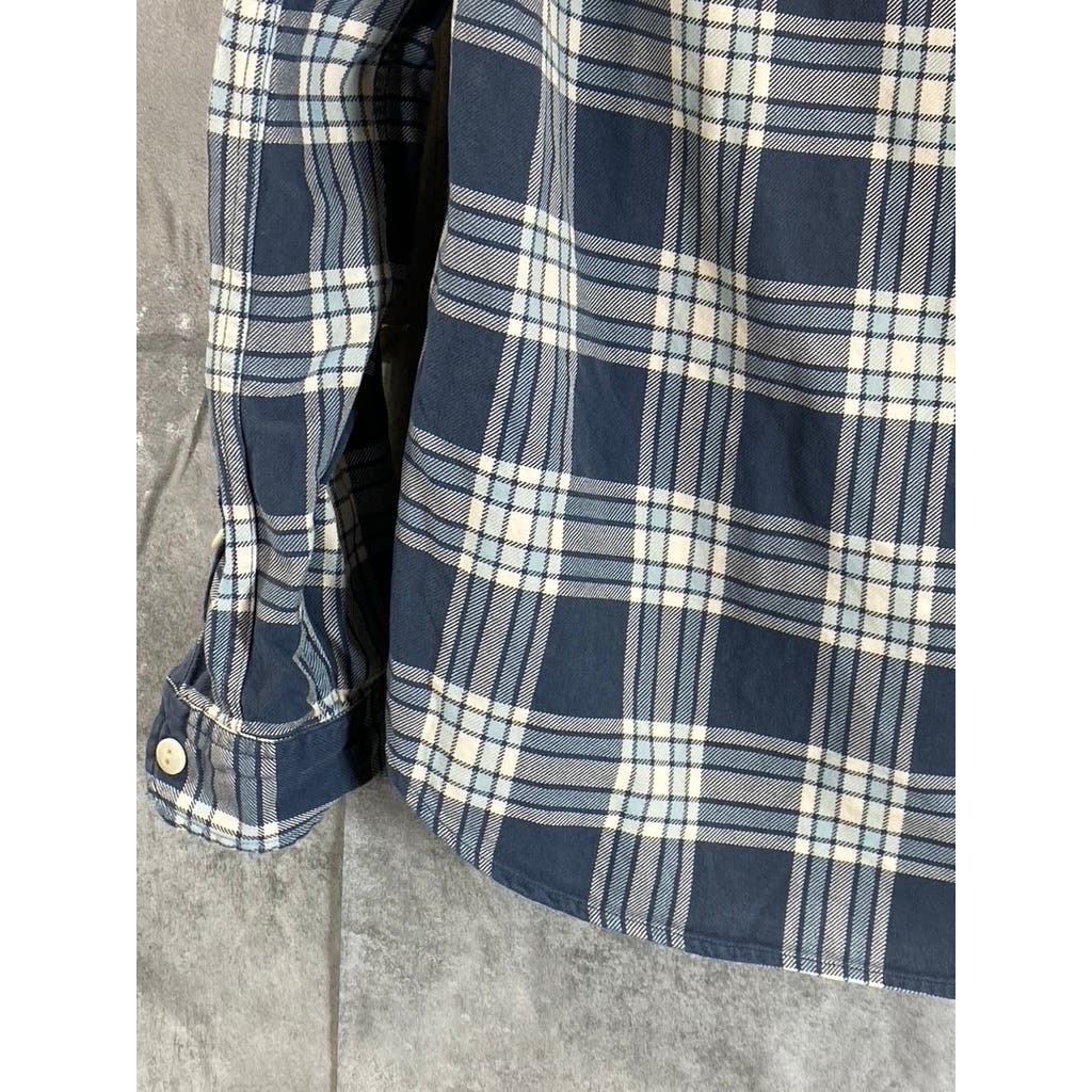 J.CREW Men's Navy Cotton Flannel Button-Up Long Sleeve Shirt SZ S