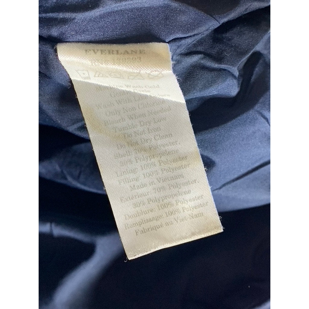 EVERLANE Women's Navy Drawstring Waist Cropped Puffer Jacket SZ S