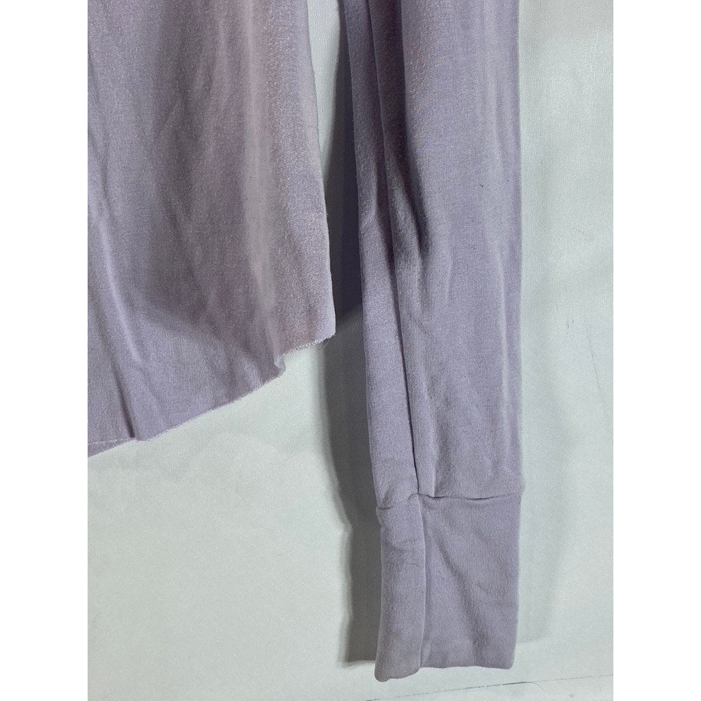 SELKIE Women's Light Purple Solid Mock-Neck Long Sleeve Round-Hem Top SZ S