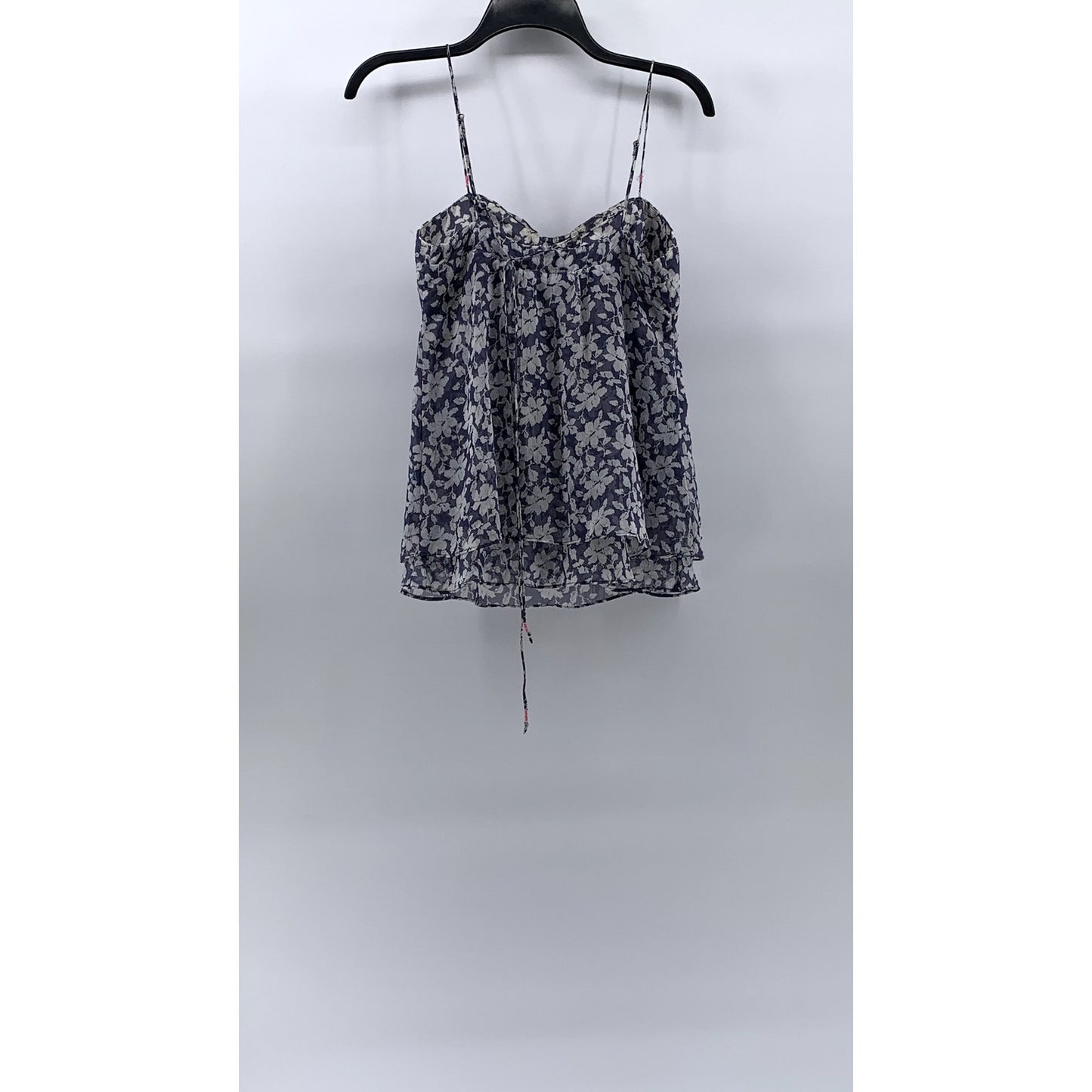 AMERICAN EAGLE OUTFITTERS Women's Blue-White Floral Spaghetti Strap Top SZ XS