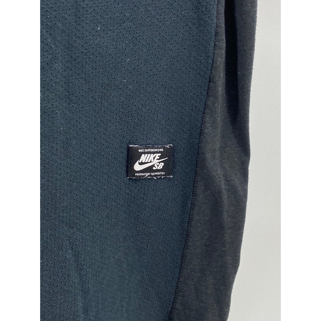 NIKE SB Men's Black Crewneck Dri-Fit Short Sleeve Active T-Shirt SZ M