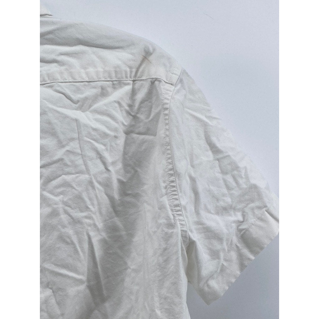 J.CREW Men's White The Broken In Slim-Fit Short Sleeve Button-Up Shirt SZ S