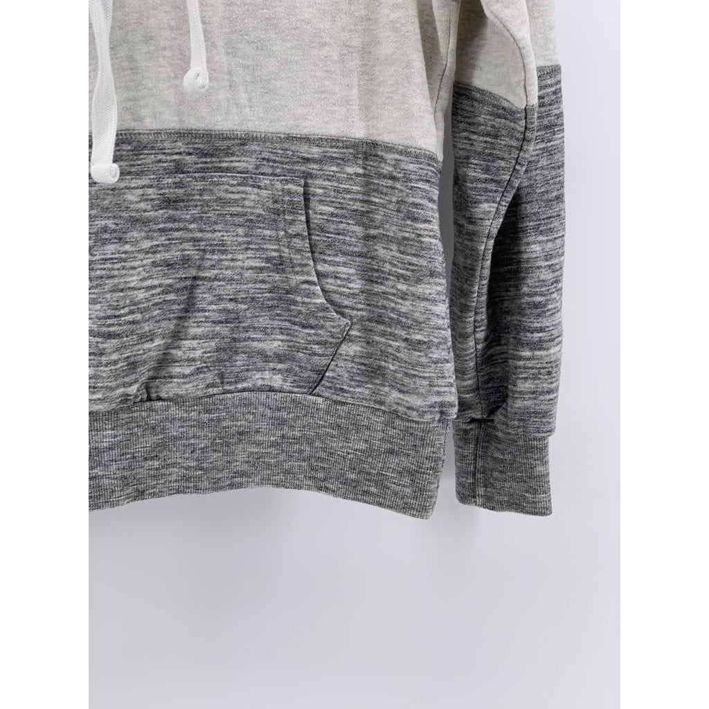 REFLEX Women's Yellow-Gray Love Logo Color Block Hoodie SZ S