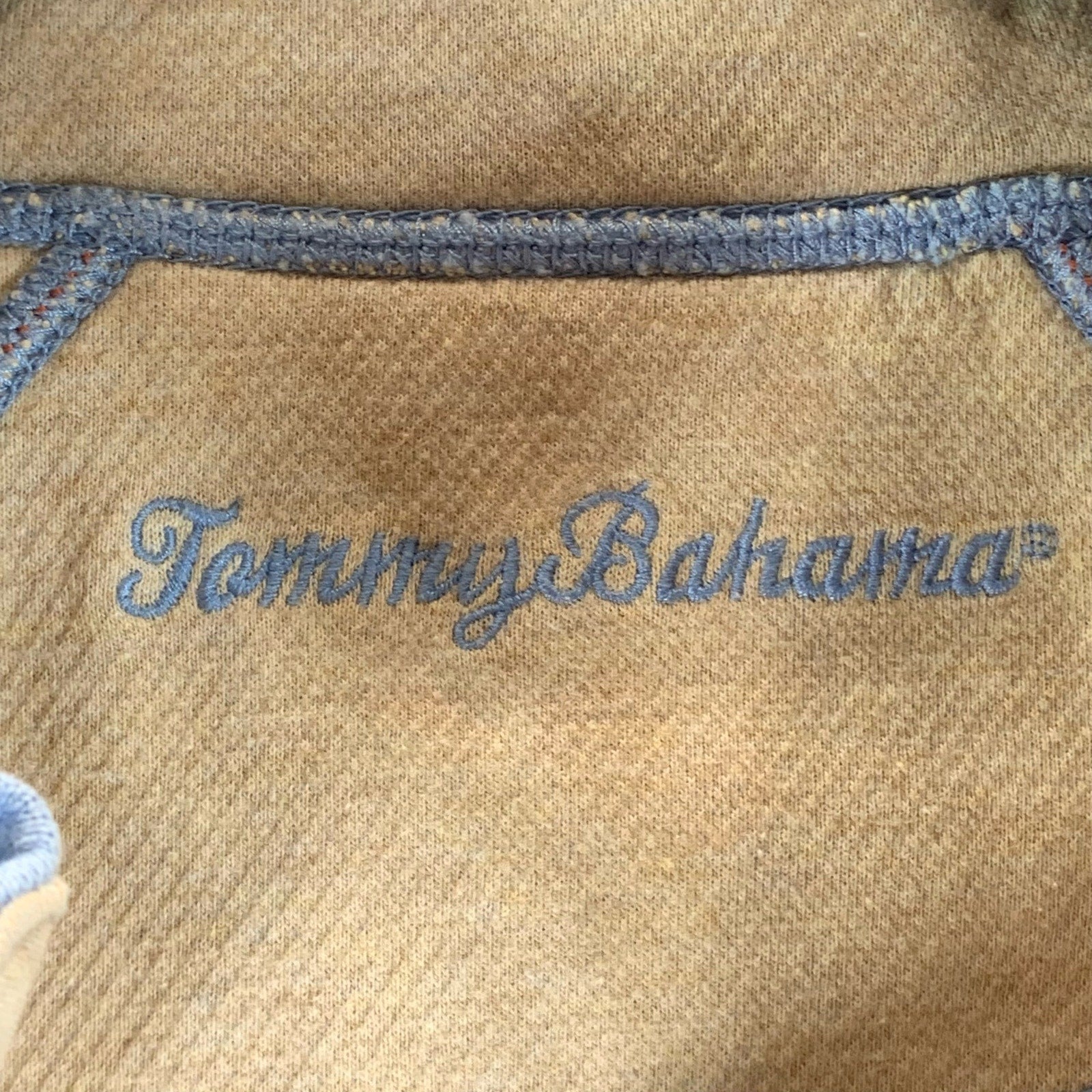 TOMMY BAHAMA Men's Light Blue Textured Quarter-Zip Pullover Sweater SZ XL