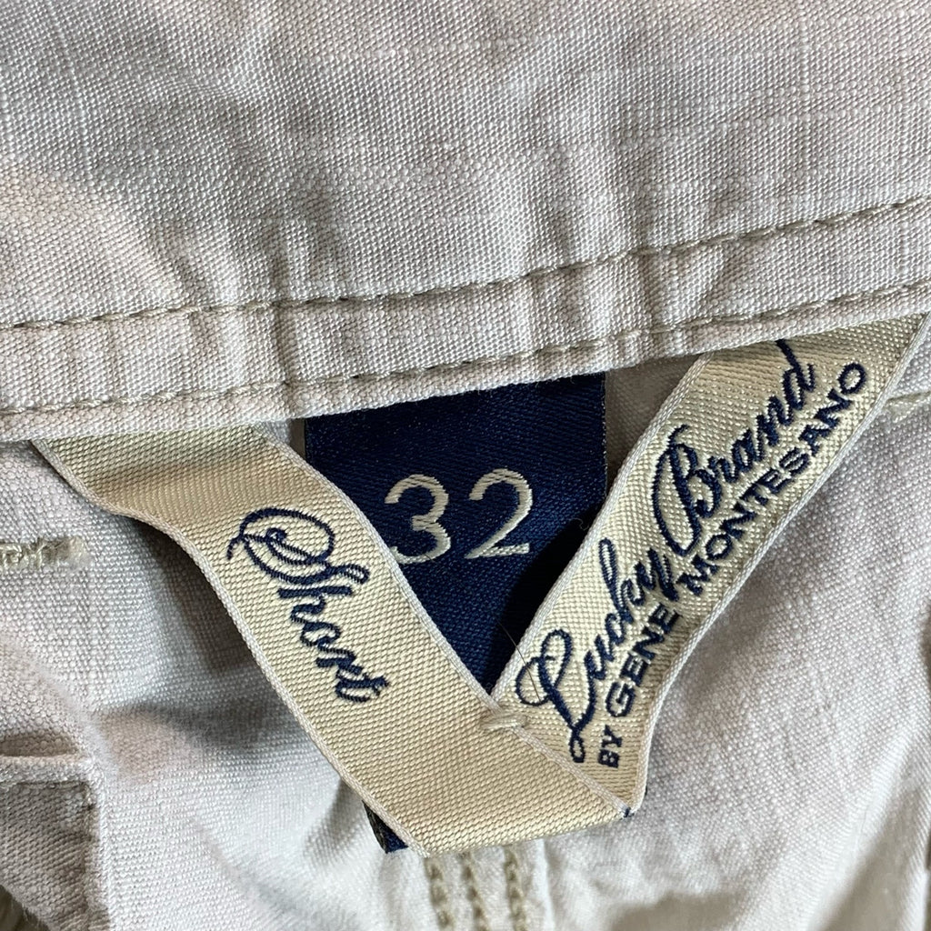 LUCKY BRAND BY GENE MONTESANO Men's Beige Regular-Fit Chino Shorts SZ 32