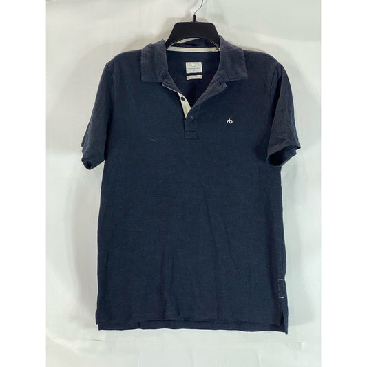 RAG & BONE Men's Navy Standard Issue Classic-Fit Short Sleeve Polo Shirt SZ S