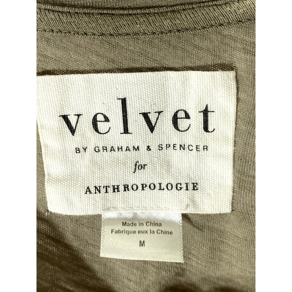 VELVET BY GRAHAM & SPENCER Women's Gray Crewneck Cotton Slub Tie-Waist Dress SZM